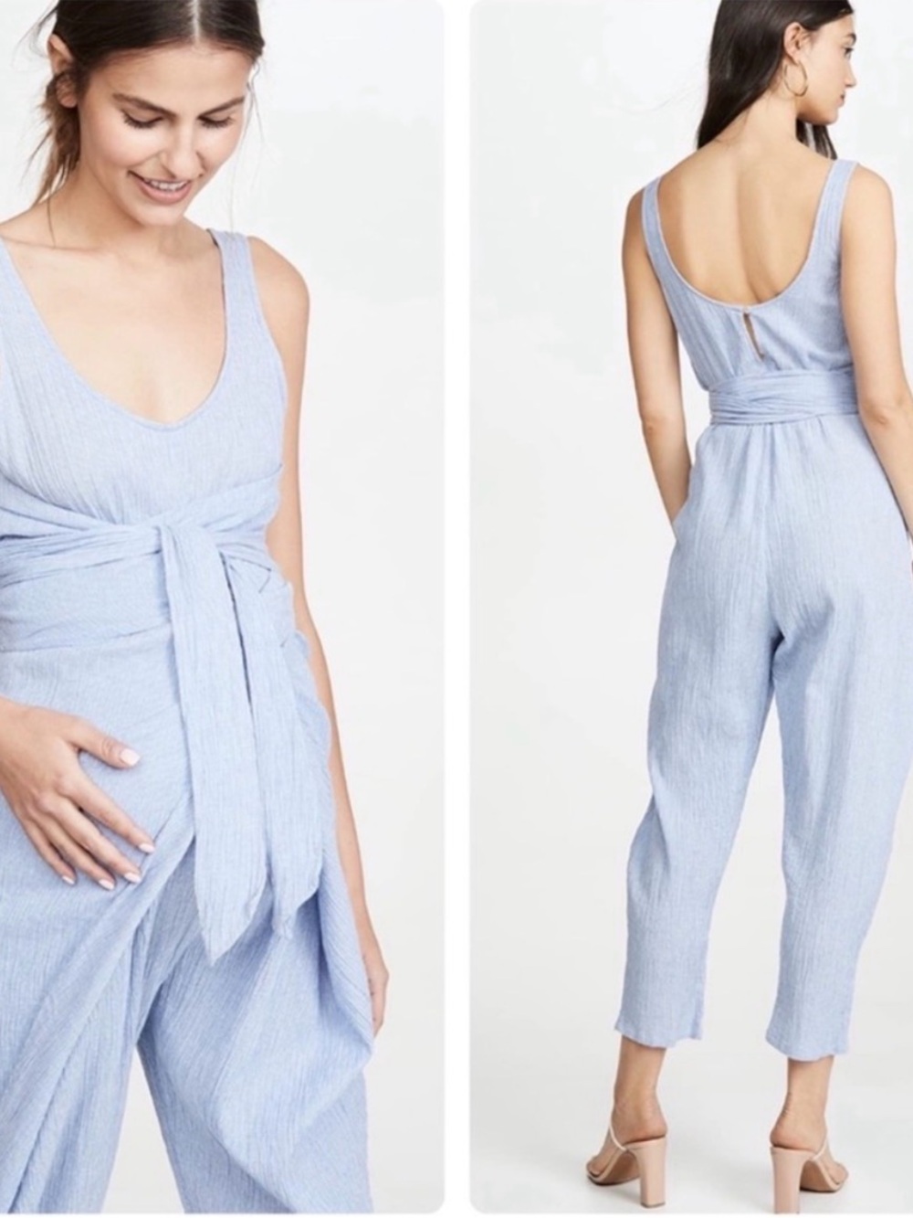 Hatch maternity stripe wrap jumpsuit 2 medium